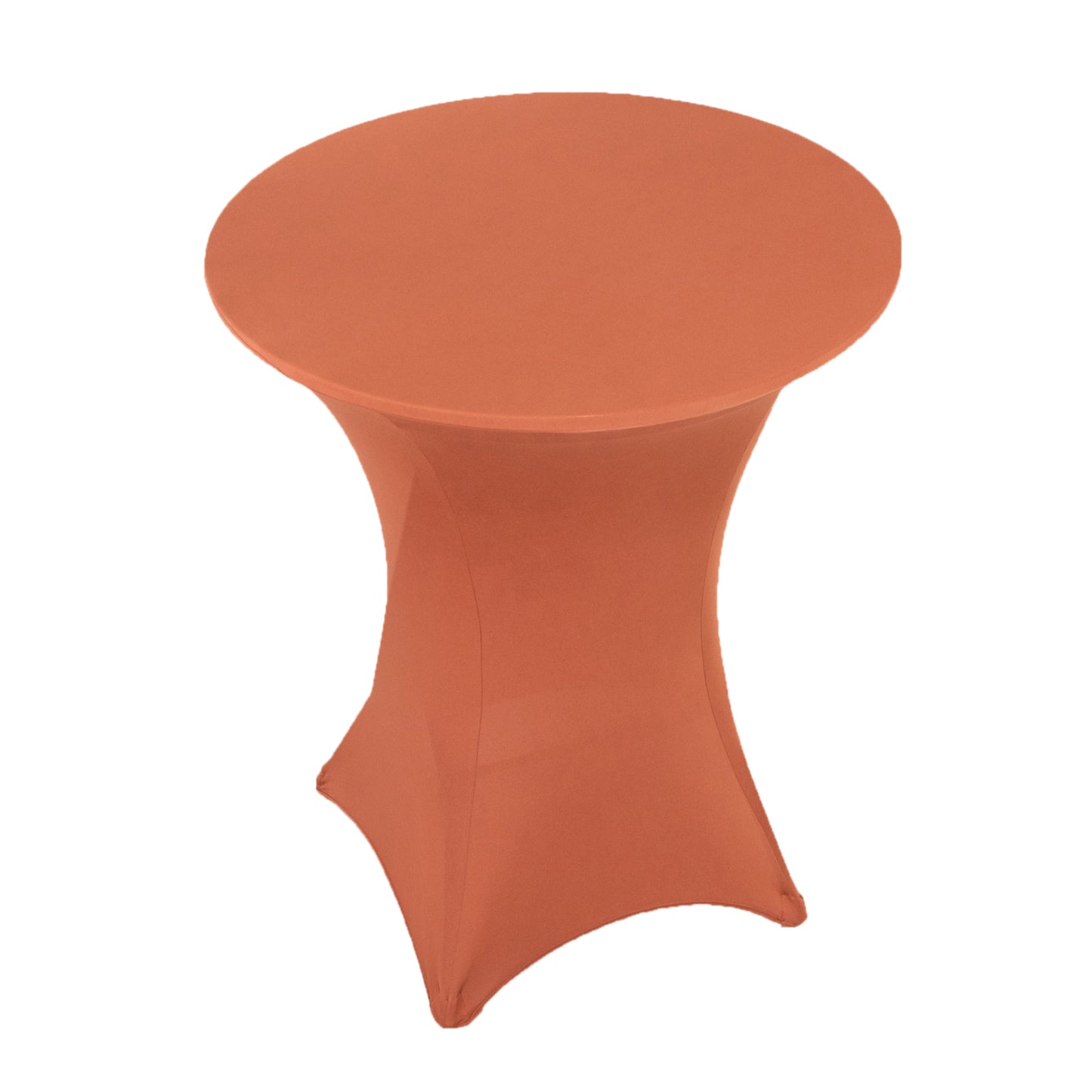 Terracotta (Rust) Highboy Spandex Cocktail Table Cover, Fitted Stretch Tablecloth for 33"-36" Dia High Top Tables