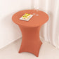 Spandex 36" Round Cocktail Table Cover Terracotta (Rust) - Easy to Maintain Stretch Fitted Highboy Tablecloth