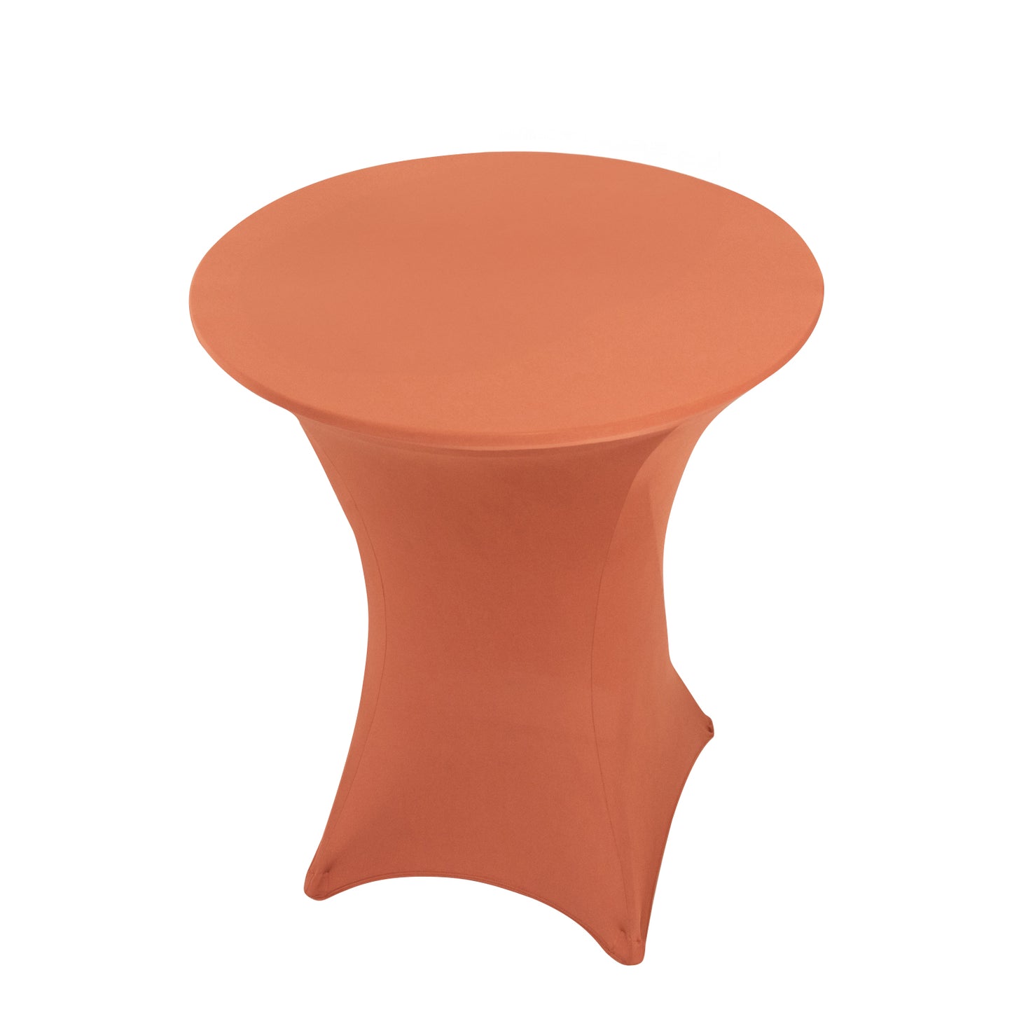 Terracotta (Rust) Highboy Spandex Cocktail Table Cover, Fitted Stretch Tablecloth for 33"-36" Dia High Top Tables