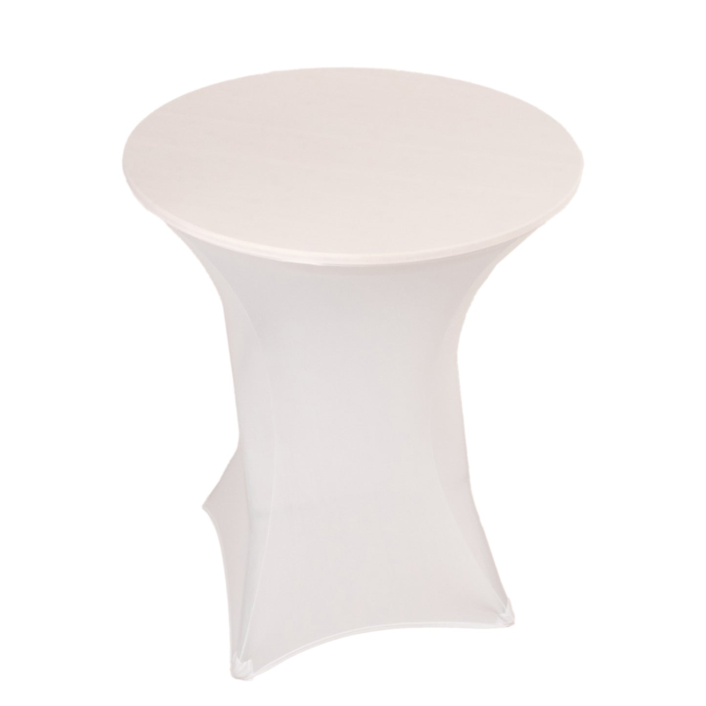 White Highboy Spandex Cocktail Table Cover, Fitted Stretch Tablecloth for 33"-36" Dia High Top Tables