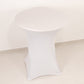 Spandex 36" Round Cocktail Table Cover White - Easy to Maintain Stretch Fitted Highboy Tablecloth