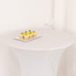 Spandex 36" Round Cocktail Table Cover White - Easy to Maintain Stretch Fitted Highboy Tablecloth