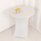 Spandex 36" Round Cocktail Table Cover White - Easy to Maintain Stretch Fitted Highboy Tablecloth
