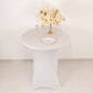 Spandex 36" Round Cocktail Table Cover White - Easy to Maintain Stretch Fitted Highboy Tablecloth