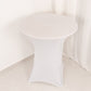 Spandex 36" Round Cocktail Table Cover White - Easy to Maintain Stretch Fitted Highboy Tablecloth