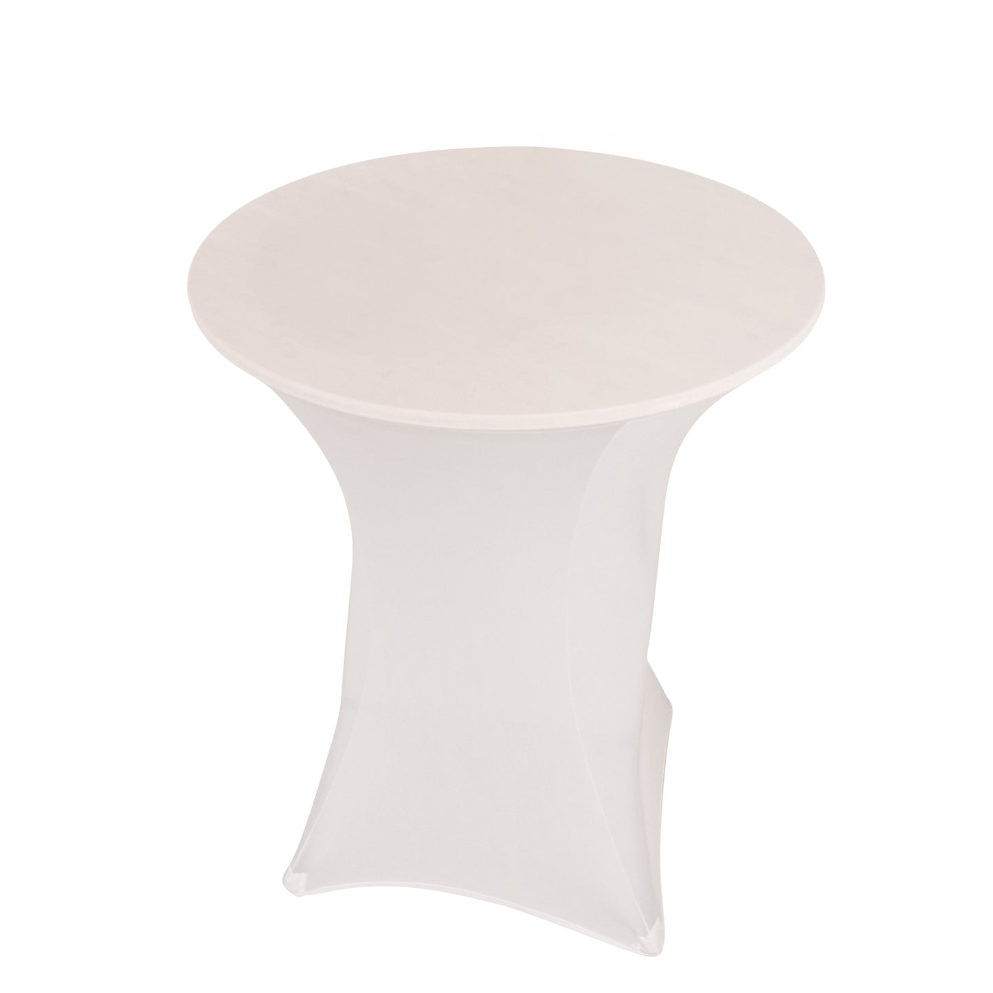 White Highboy Spandex Cocktail Table Cover, Fitted Stretch Tablecloth for 33"-36" Dia High Top Tables