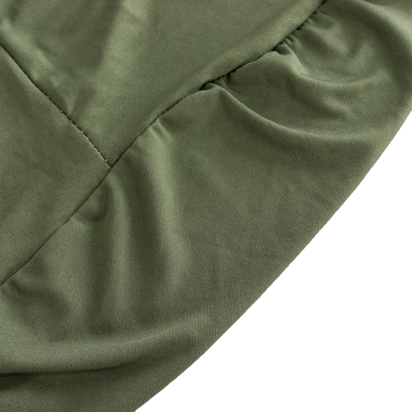 Dusty sage green fitted spandex cocktail table cover for high top tables.
