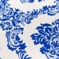 Royal Blue Damask Cocktail Spandex Table Cover, 30" Round Highboy Stretch Fitted Tablecloth