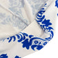 Royal Blue Damask Cocktail Spandex Table Cover, 30" Round Highboy Stretch Fitted Tablecloth