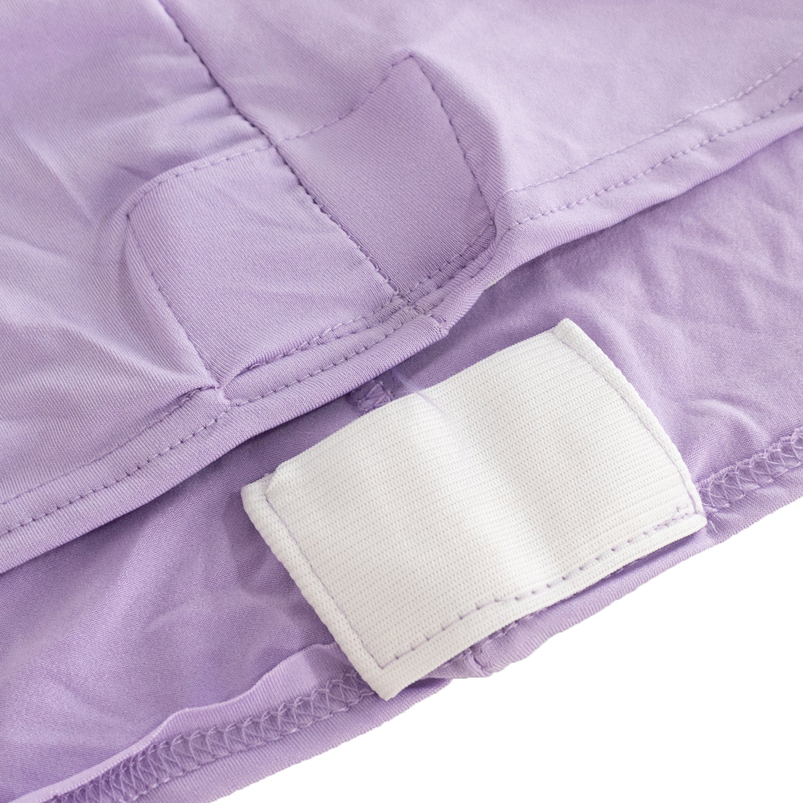 Lavender spandex cocktail table cover for high top tables.