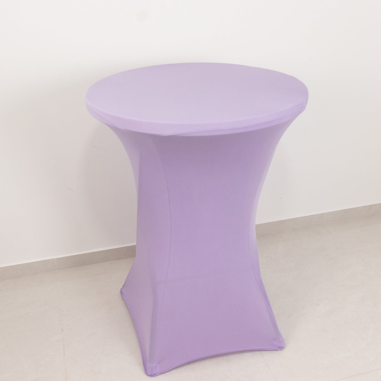 Lavender cocktail table cover for 30" high top tables.