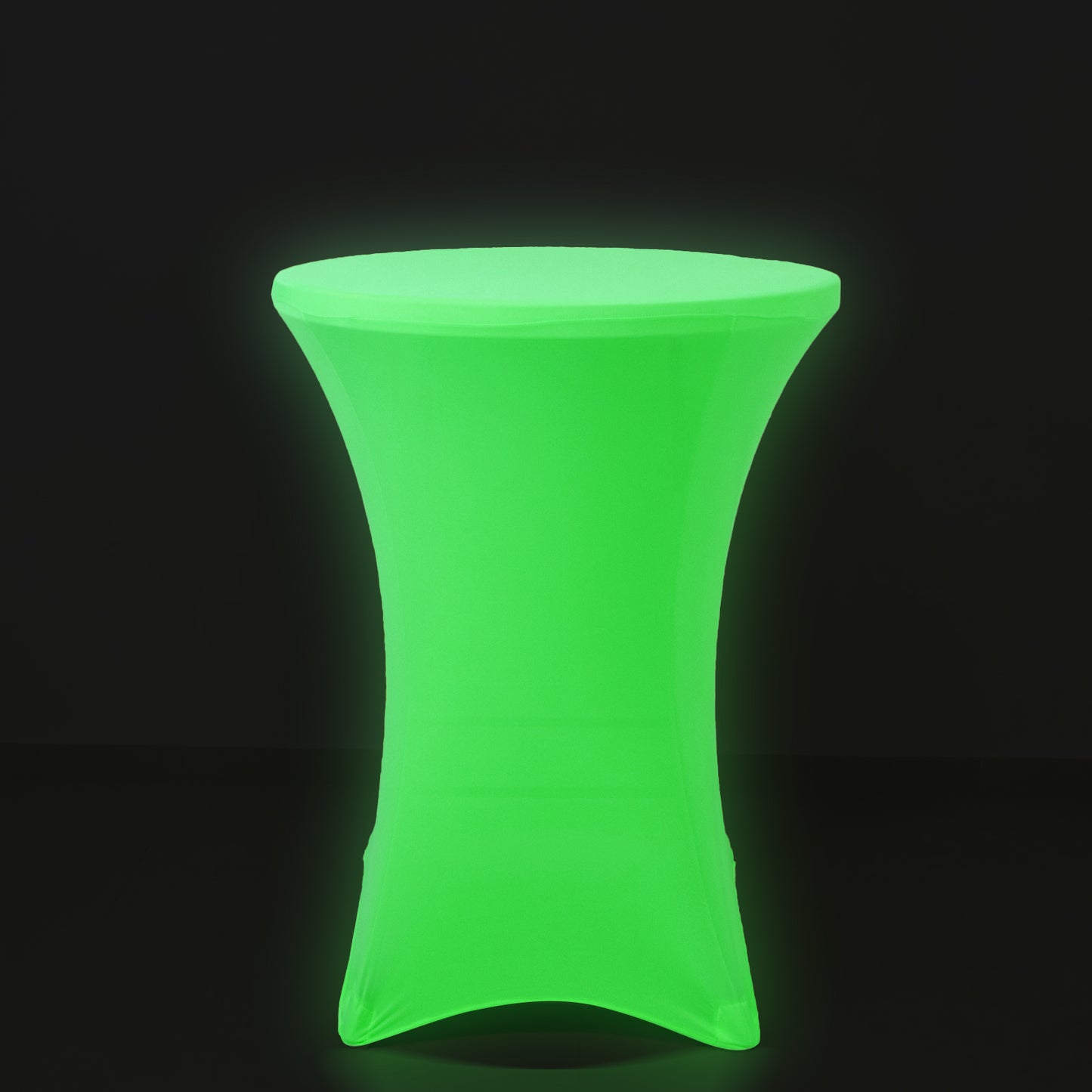 Glow Neon Green Fitted Spandex Cocktail Tablecloth for 30" Round Table #whtbkgd