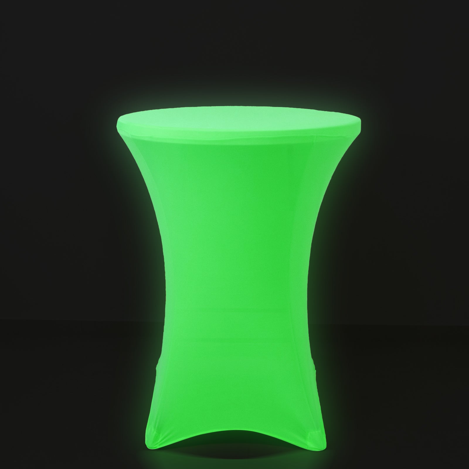 Glow Neon Green Fitted Spandex Cocktail Tablecloth for 30" Round Table #whtbkgd