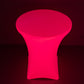 Glow neon fuchsia cocktail tablecloth for 30" round tables, wrinkle-free design.