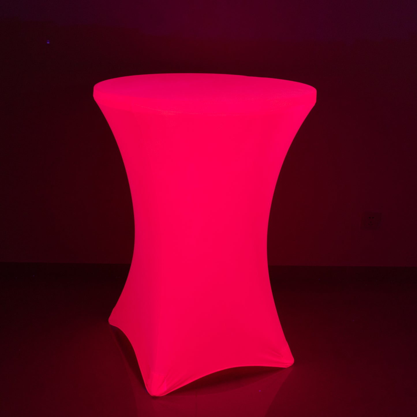 Glow Neon Fuchsia Fitted Spandex Cocktail Tablecloth – 30" Round