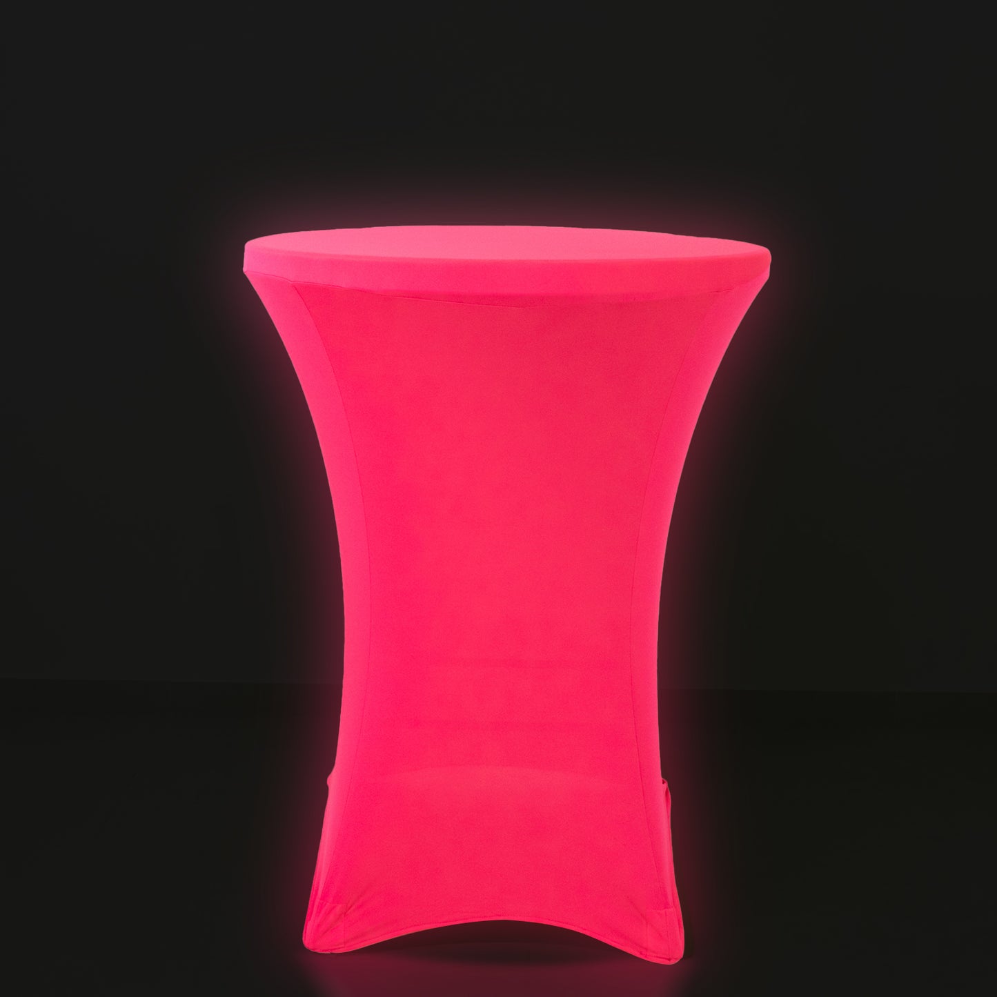 Glow Neon Fuchsia Fitted Spandex Cocktail Tablecloth – 30" Round #whtbkgd