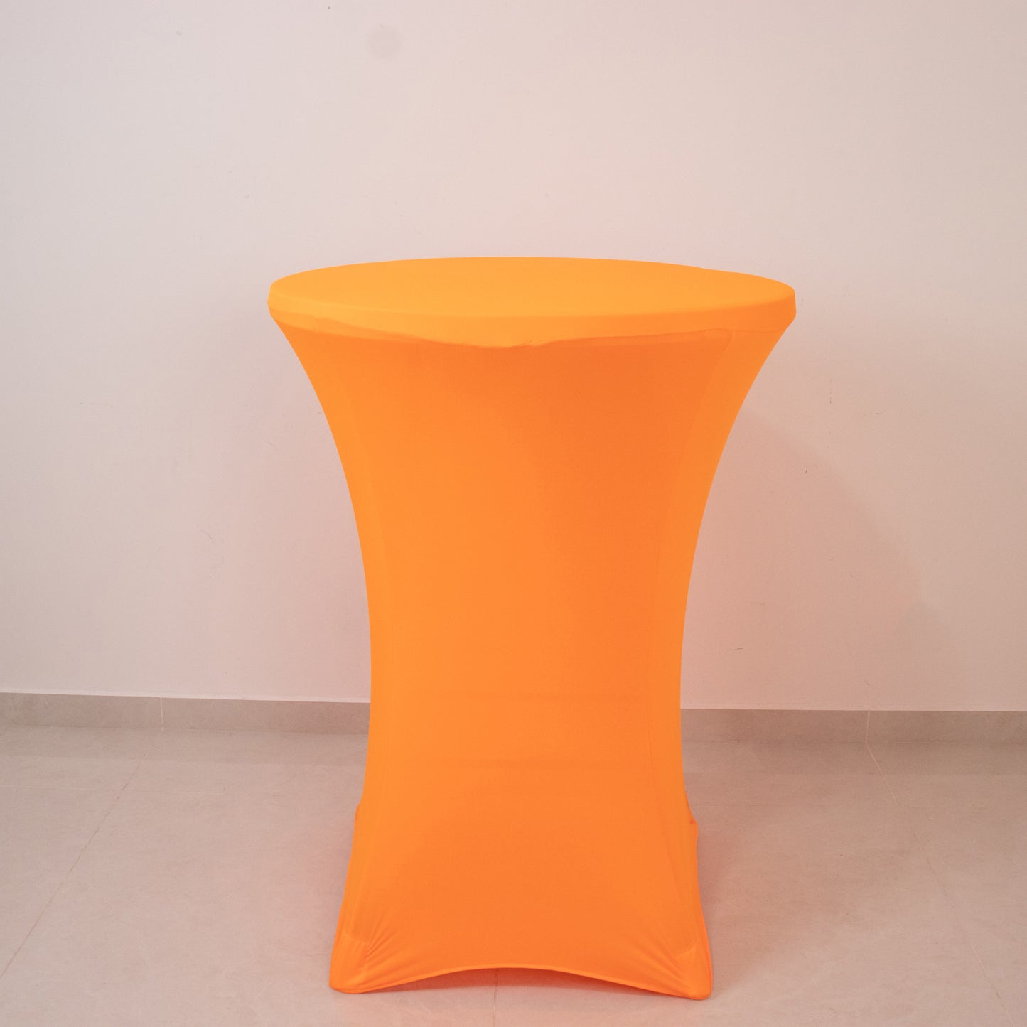 Glow Neon Orange Fitted Spandex Cocktail Tablecloth – 30" Round