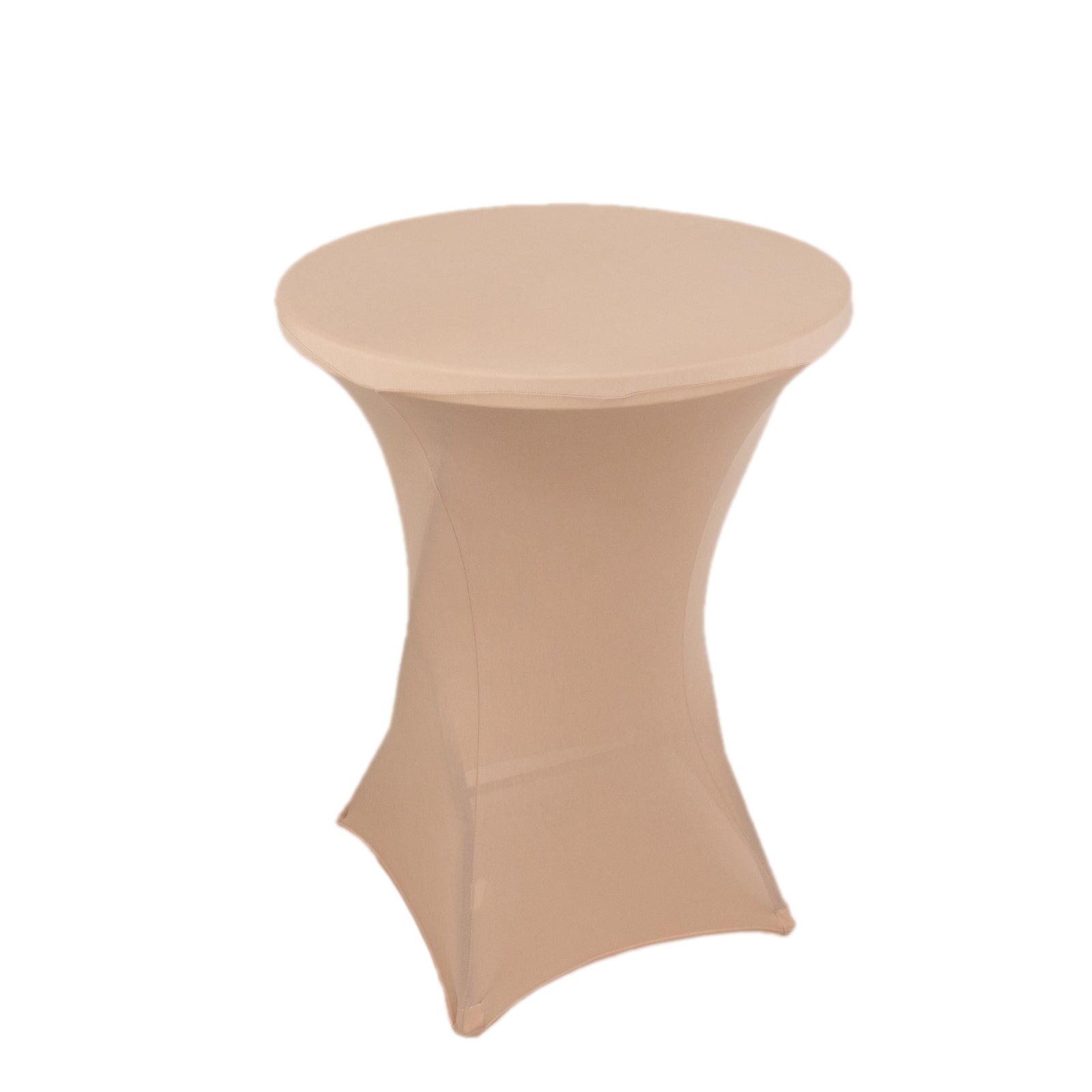 Nude spandex cocktail table cover for 30" high top tables.