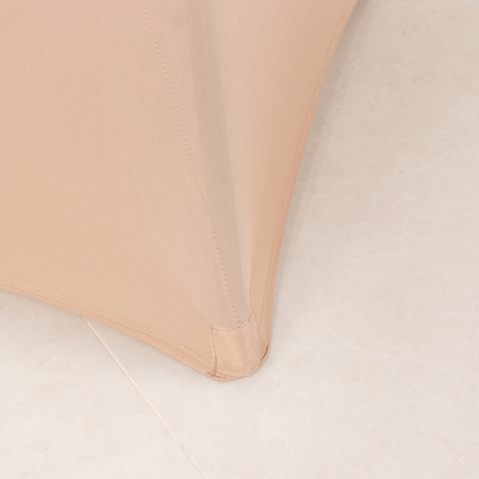 Nude spandex cocktail table cover for 30" high top tables.