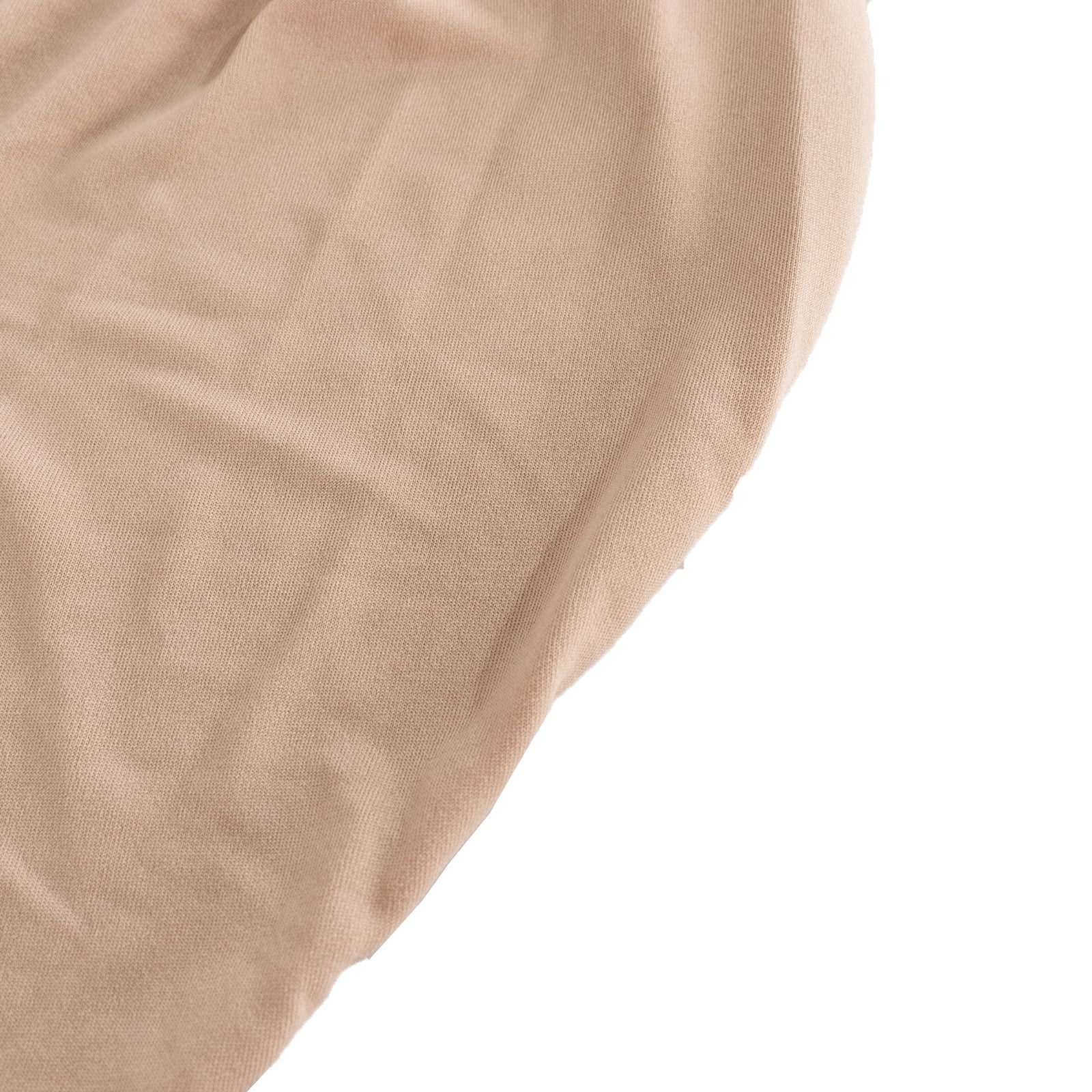 Nude fitted spandex table cover for high top cocktail tables.