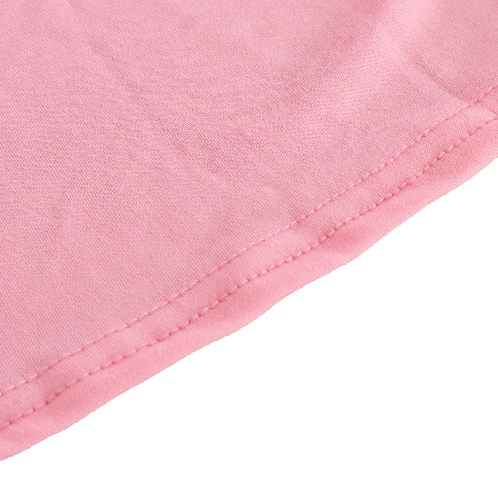 Pink highboy spandex cocktail table cover for 30" diameter tables.