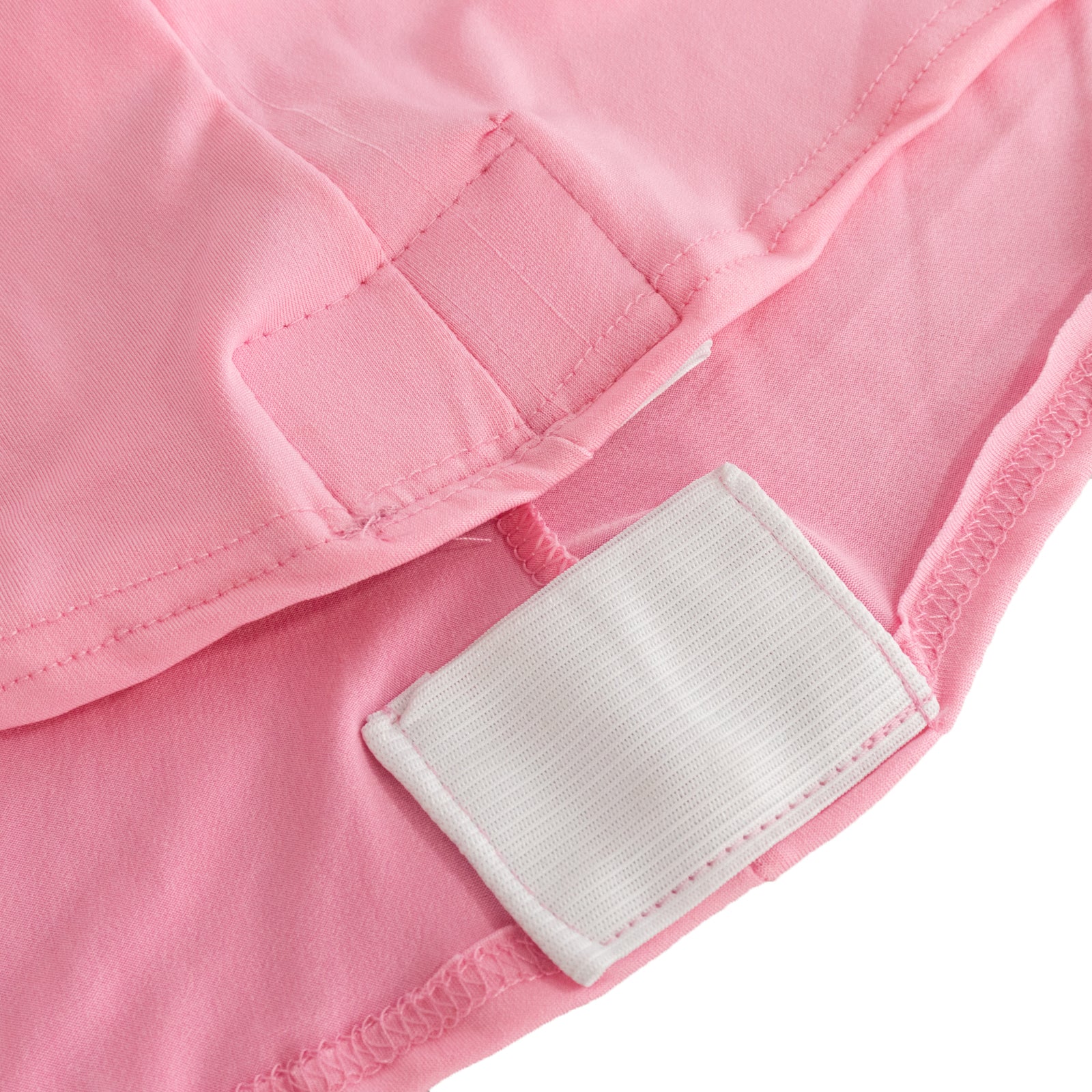 Pink fitted spandex table cover for high top tables.