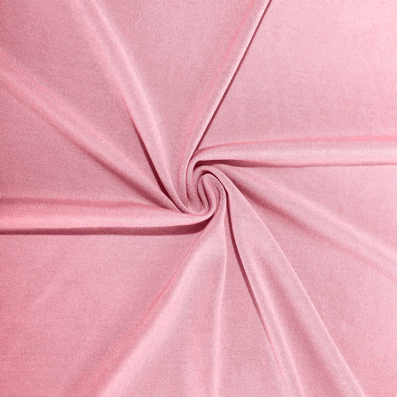 Pink fitted stretch tablecloth for 30" high top tables.