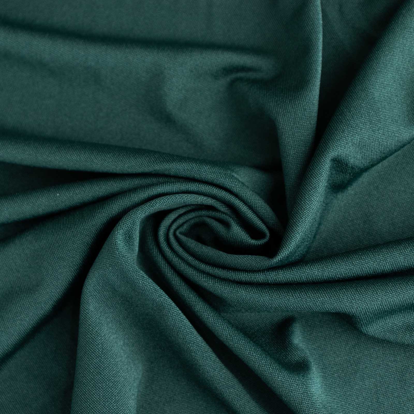 Hunter Emerald Green Spandex Table Cover with Wavy Drapes
