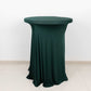 Hunter emerald green cocktail table cover with natural wavy drapes.