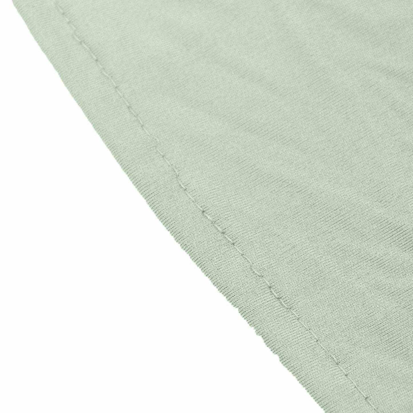 Sage Green Round Heavy Duty Spandex Cocktail Table Cover With Wavy Drapes