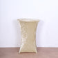 Crushed Velvet Spandex 30" Round Cocktail Table Cover Beige Smooth Highboy Tablecloth