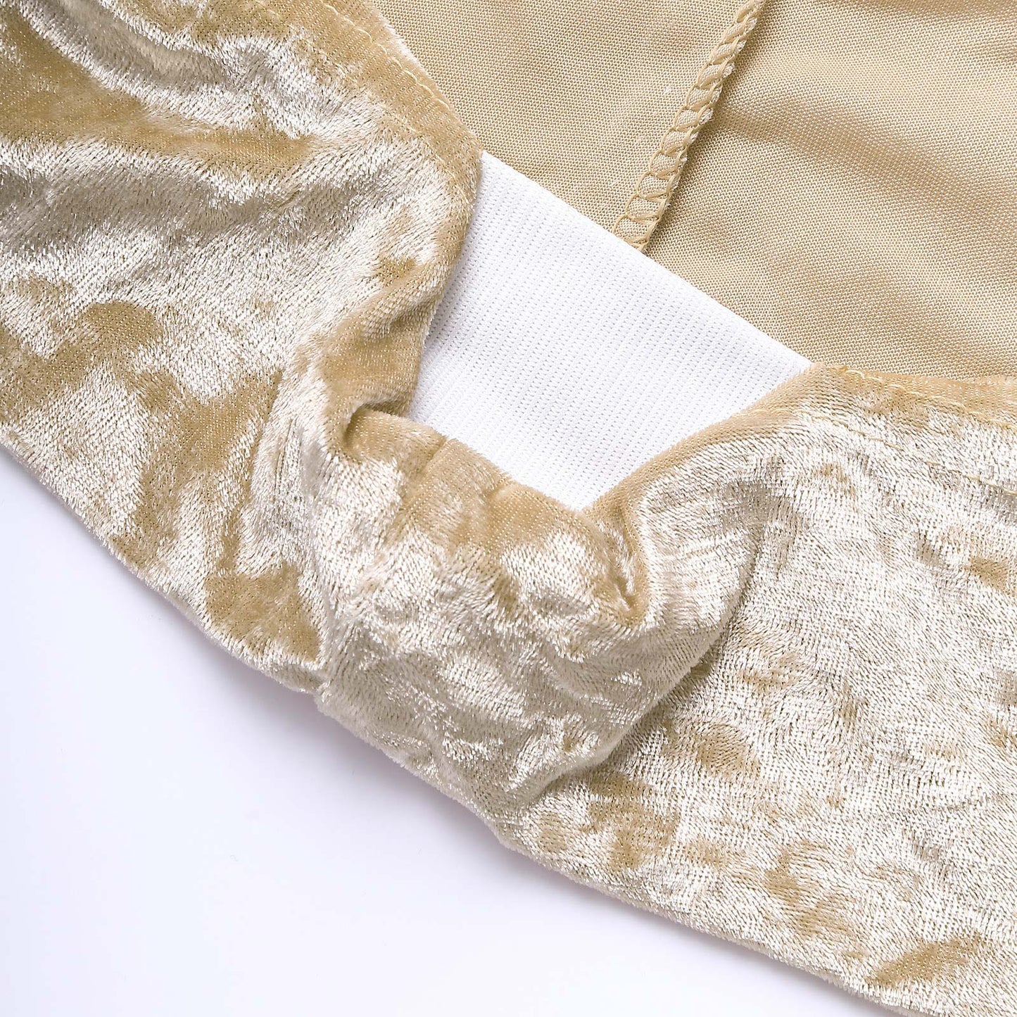 Crushed Velvet Spandex 30" Round Cocktail Table Cover Beige Smooth Highboy Tablecloth