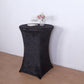 Crushed Velvet Spandex 30" Round Cocktail Table Cover Black Smooth Highboy Tablecloth
