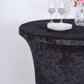 Crushed Velvet Spandex 30" Round Cocktail Table Cover Black Smooth Highboy Tablecloth