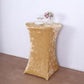 Crushed Velvet Spandex 30" Round Cocktail Table Cover Champagne Smooth Highboy Tablecloth