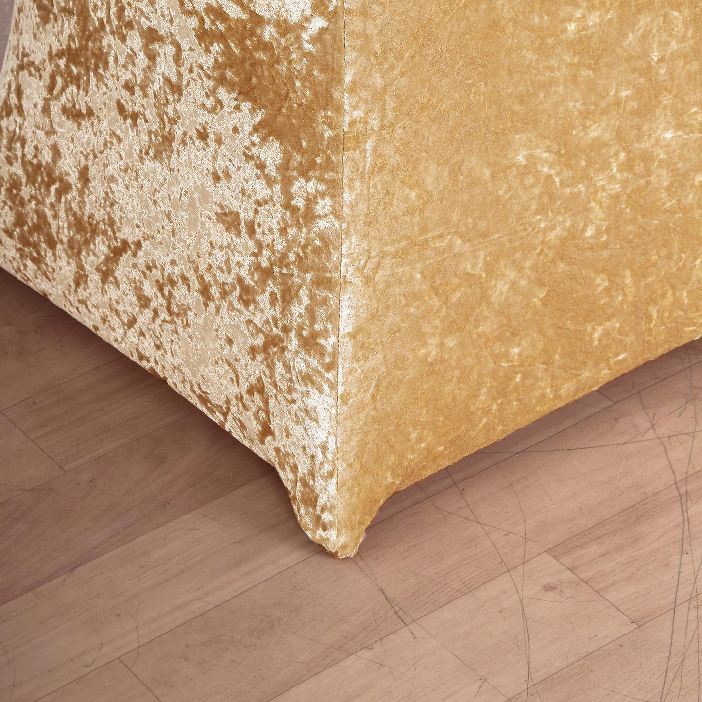 Crushed Velvet Spandex 30" Round Cocktail Table Cover Champagne Smooth Highboy Tablecloth