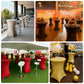 Beige Crushed Velvet Spandex Fitted Round Highboy Cocktail Table Cover