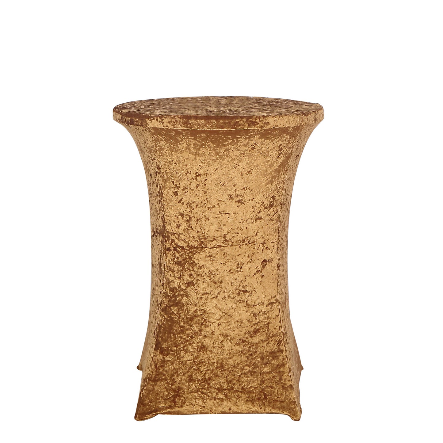Crushed Velvet Spandex 30" Round Cocktail Table Cover Gold Smooth Highboy Tablecloth