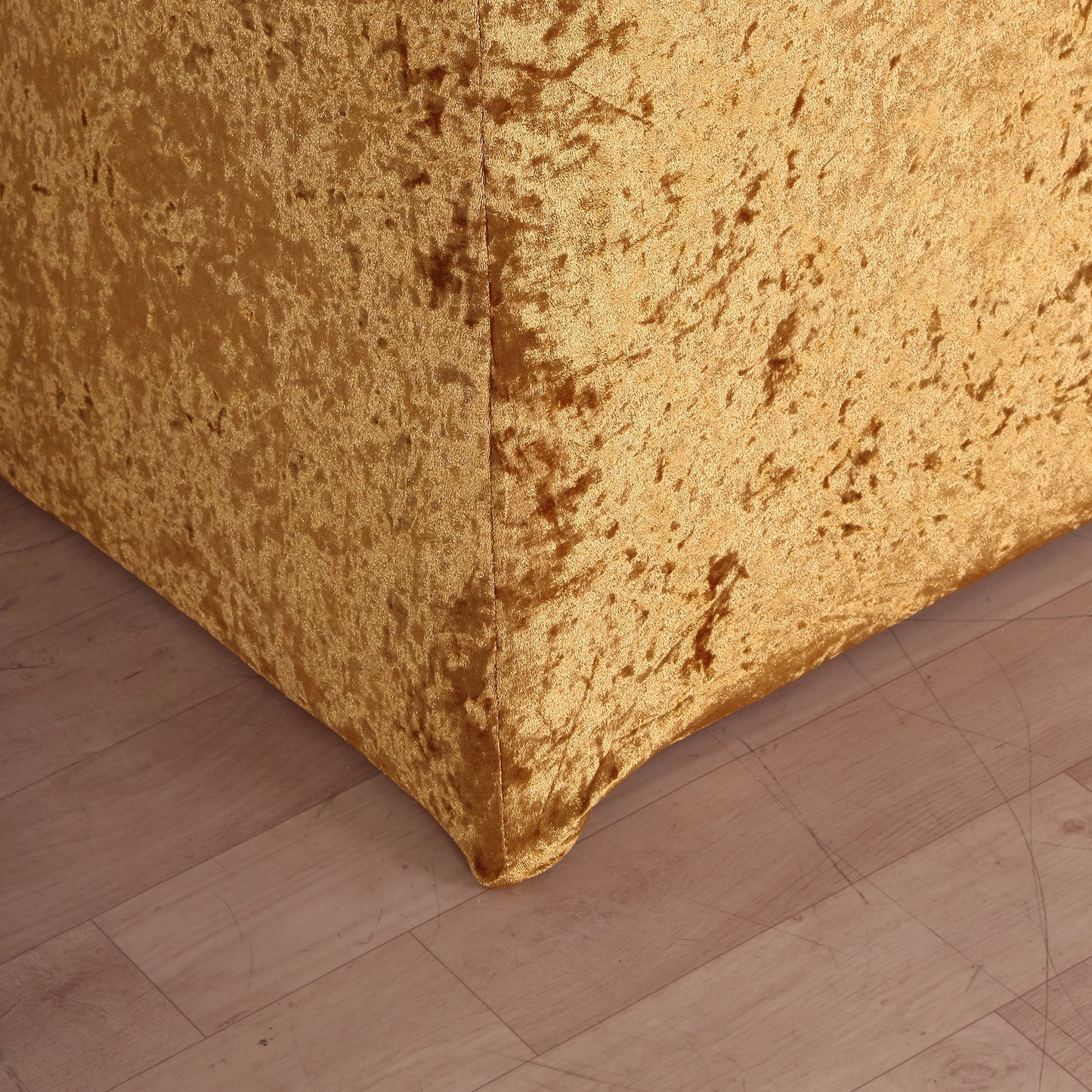 Crushed Velvet Spandex 30" Round Cocktail Table Cover Gold Smooth Highboy Tablecloth