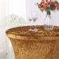 Crushed Velvet Spandex 30" Round Cocktail Table Cover Gold Smooth Highboy Tablecloth