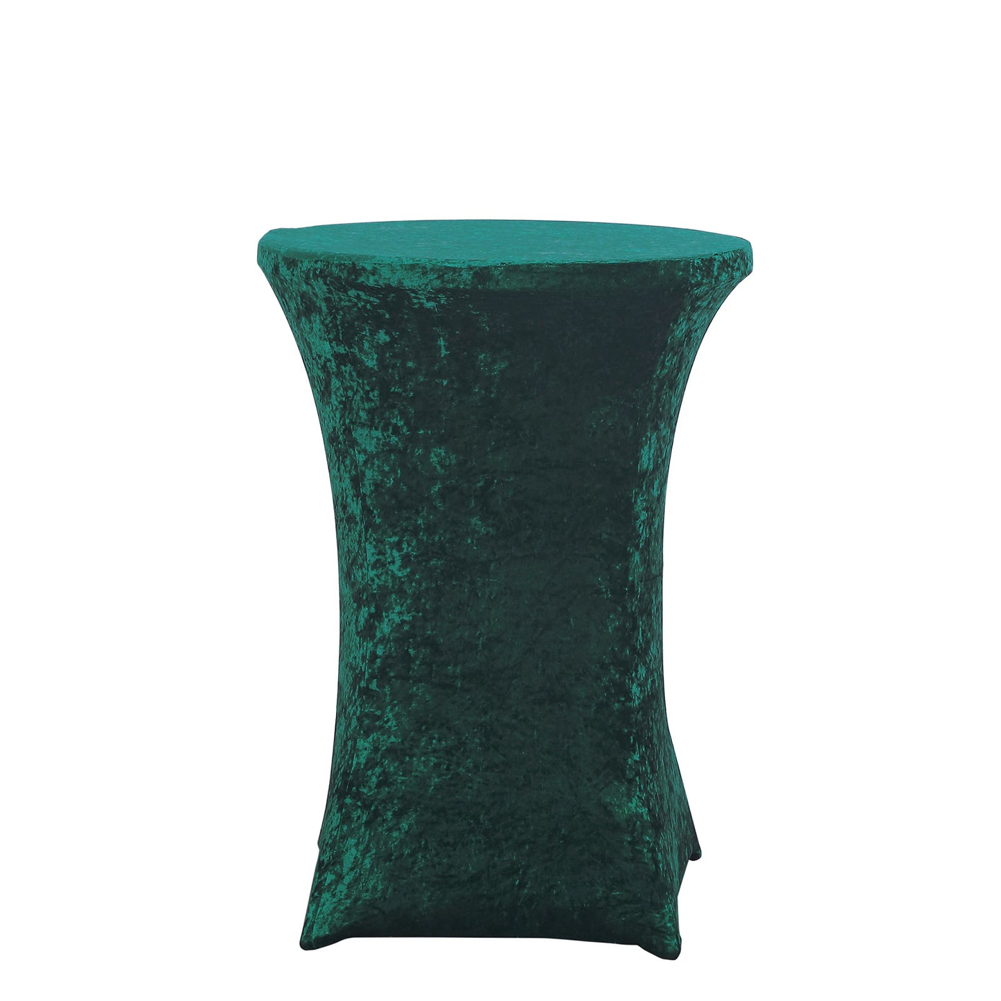 Crushed Velvet Spandex 30" Round Cocktail Table Cover Hunter Emerald Green Smooth Highboy Tablecloth