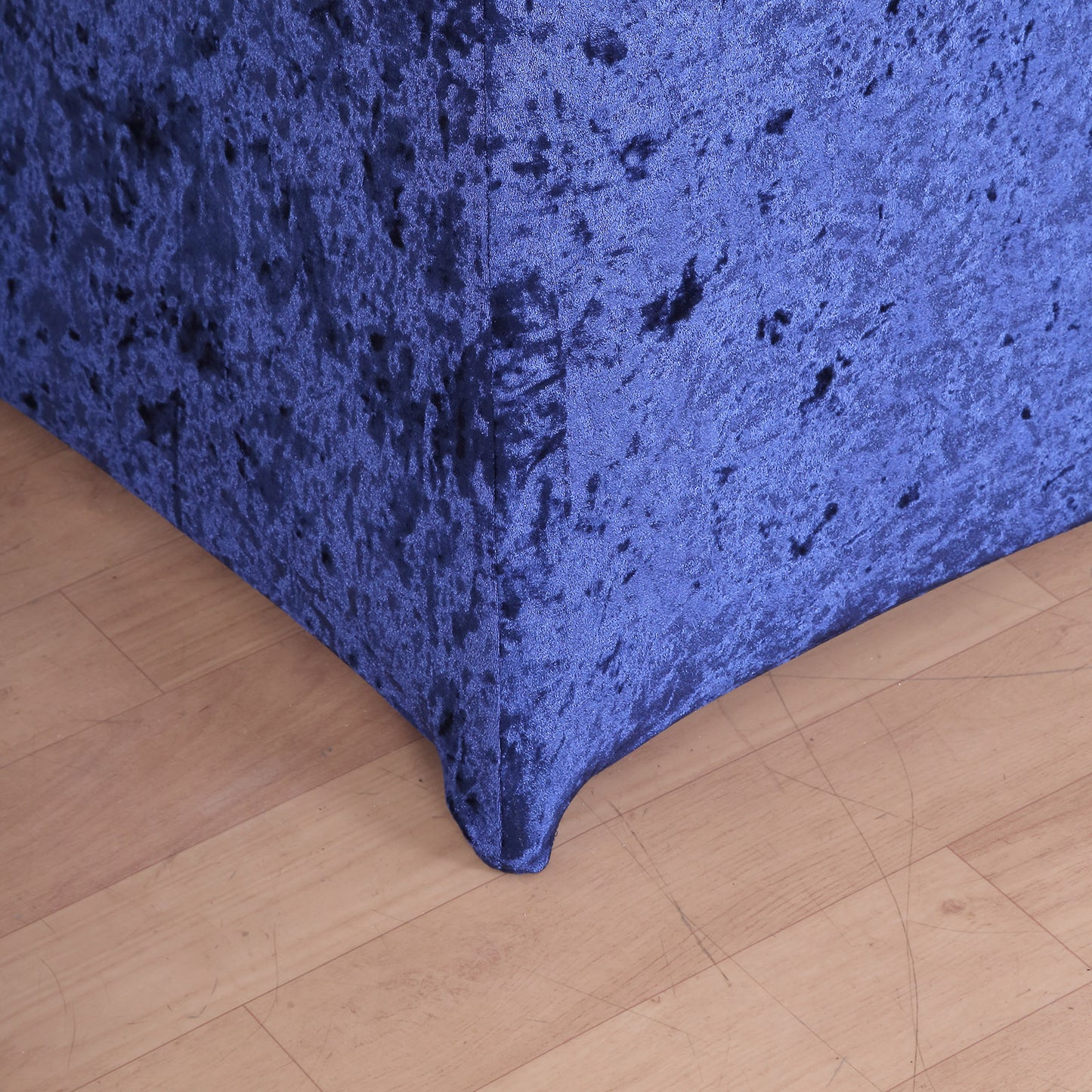 Crushed Velvet Spandex 30" Round Cocktail Table Cover Navy Blue Smooth Highboy Tablecloth