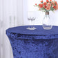 Crushed Velvet Spandex 30" Round Cocktail Table Cover Navy Blue Smooth Highboy Tablecloth
