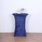 Crushed Velvet Spandex 30" Round Cocktail Table Cover Navy Blue Smooth Highboy Tablecloth