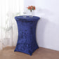 Crushed Velvet Spandex 30" Round Cocktail Table Cover Navy Blue Smooth Highboy Tablecloth