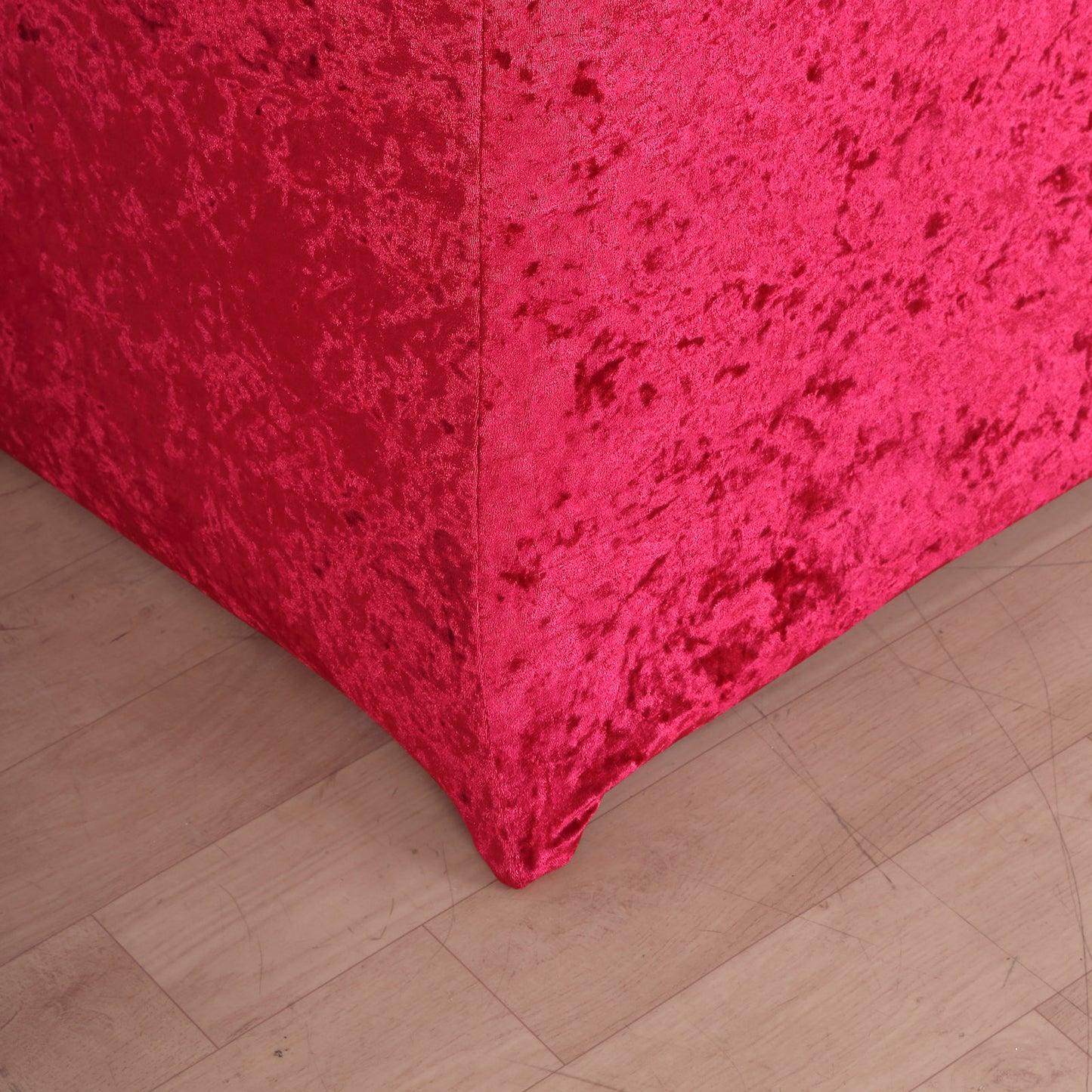 Crushed Velvet Spandex 30" Round Cocktail Table Cover Red Smooth Highboy Tablecloth