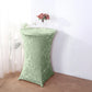 Crushed Velvet Spandex 30" Round Cocktail Table Cover Sage Green Smooth Highboy Tablecloth