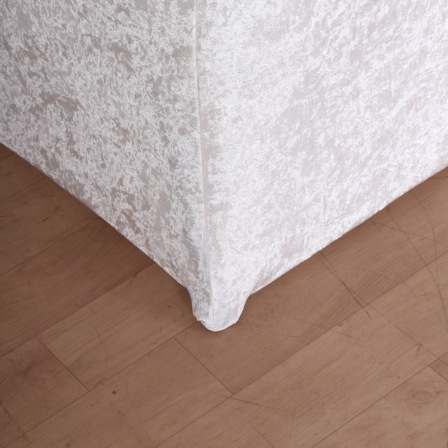 Crushed Velvet Spandex 30" Round Cocktail Table Cover White Smooth Highboy Tablecloth