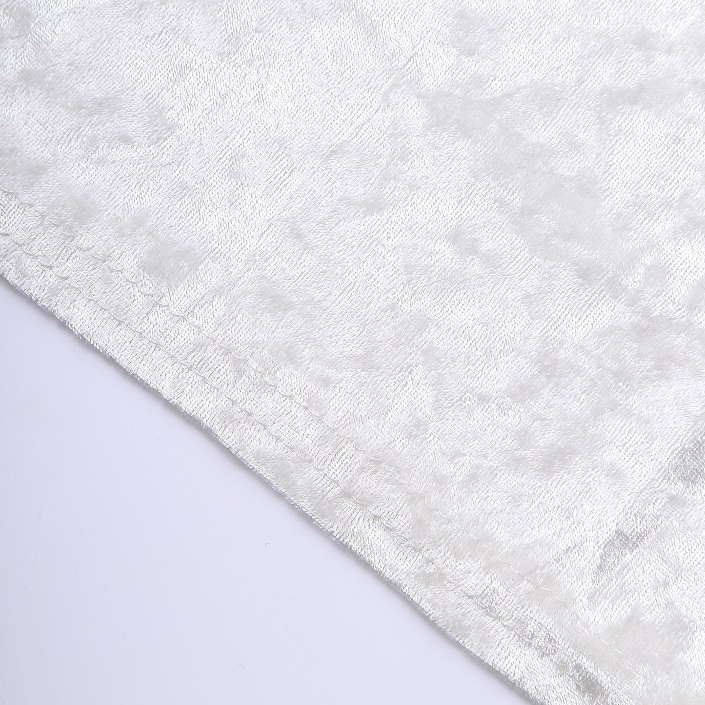 Crushed Velvet Spandex 30" Round Cocktail Table Cover White Smooth Highboy Tablecloth