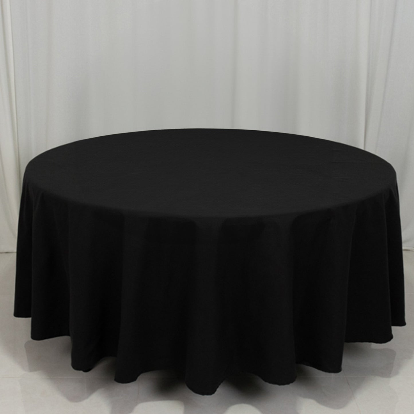 108" Black Cotton Blend Round Tablecloth